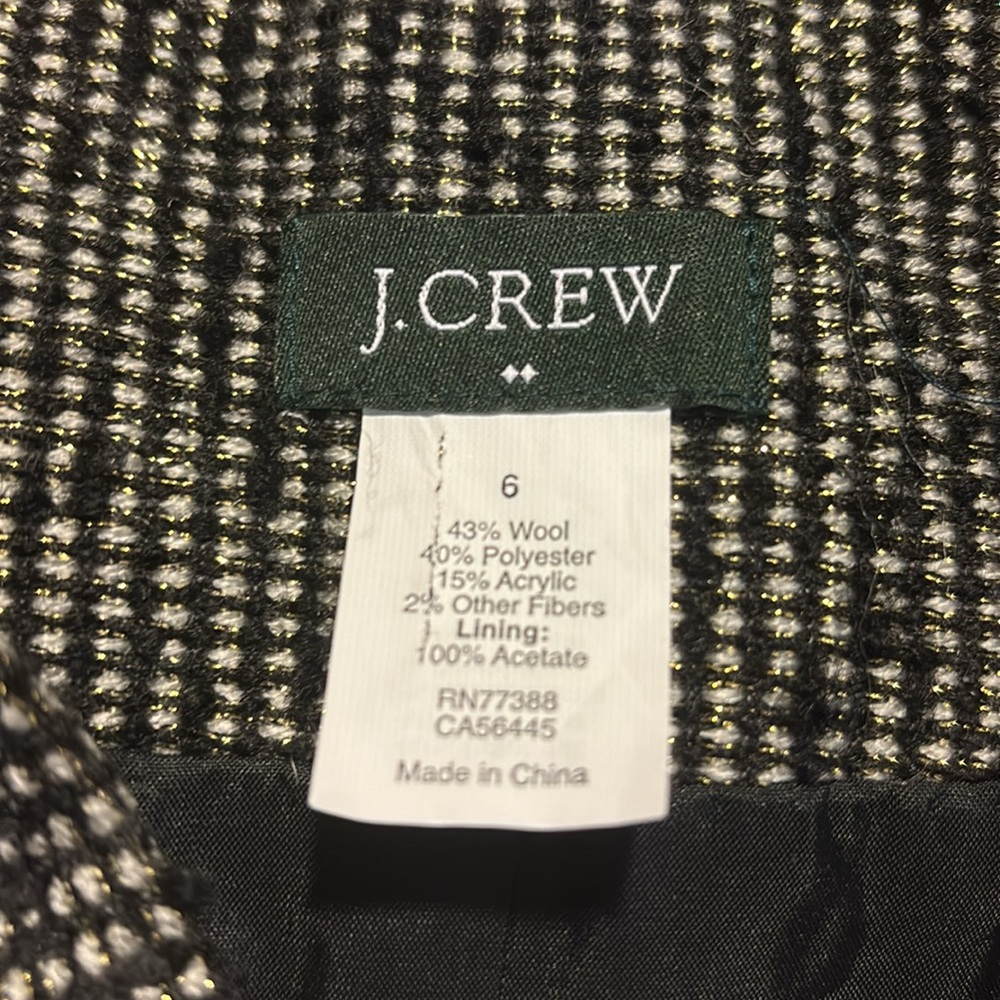 J Crew Metallic Tweed Cropped Blazer Jacket - Picture 7 of 10